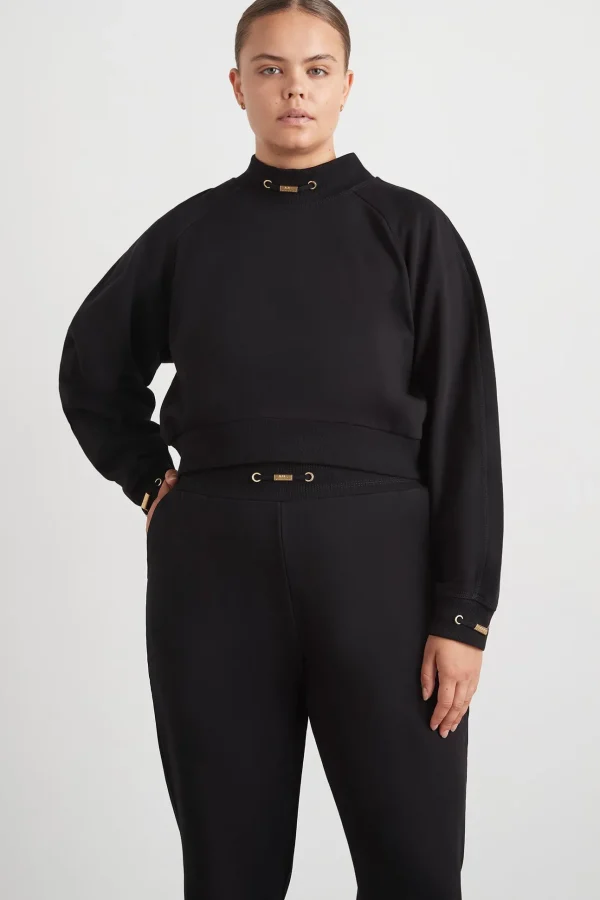 Cropped Fleece Funnel Neck Jumper 408