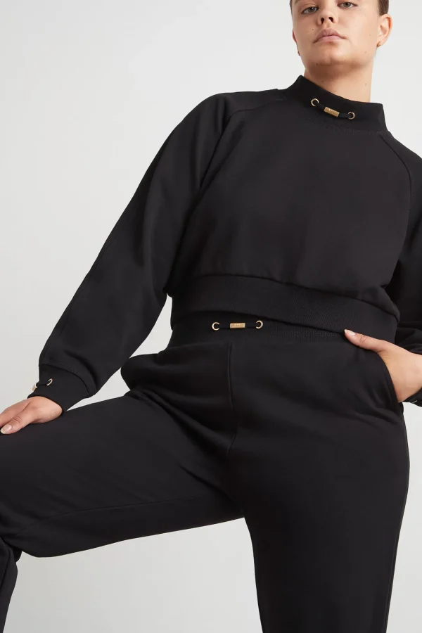 Cropped Fleece Funnel Neck Jumper 408