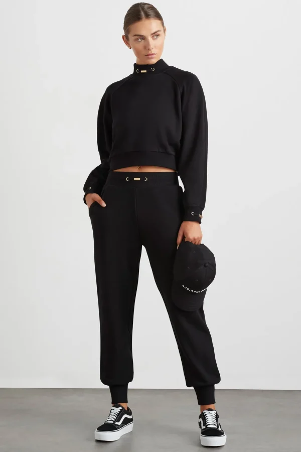 Cropped Fleece Funnel Neck Jumper 408