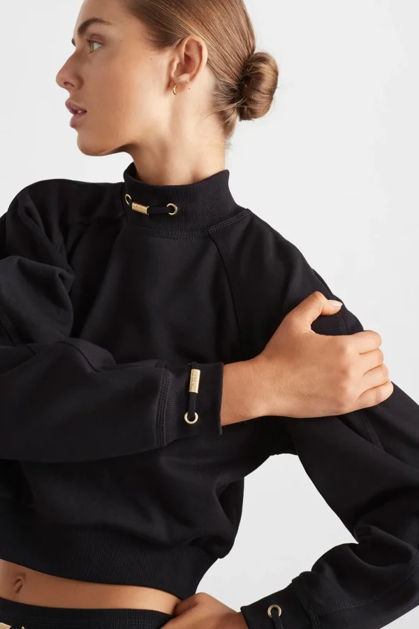 Cropped Fleece Funnel Neck Jumper 408