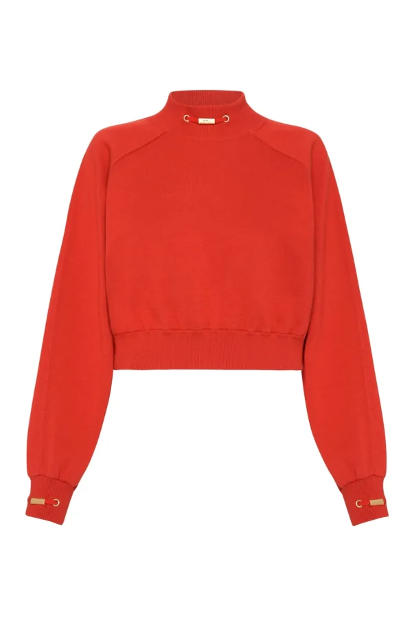 Cropped Knit Funnel Neck Jumper 408