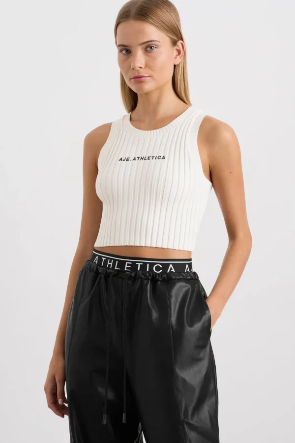 Cropped Knitted Logo Tank 135