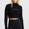 Cropped Knitted Long Sleeve Top 437