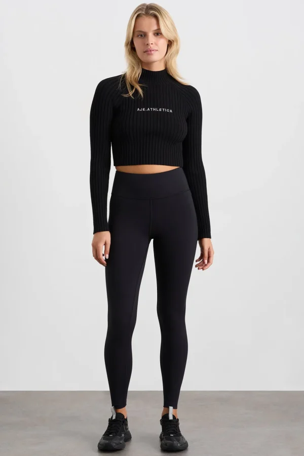 Cropped Knitted Long Sleeve Top 437