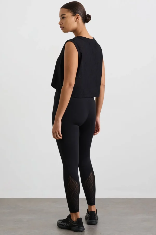 Cropped Logo Mesh Boxy Tank 146