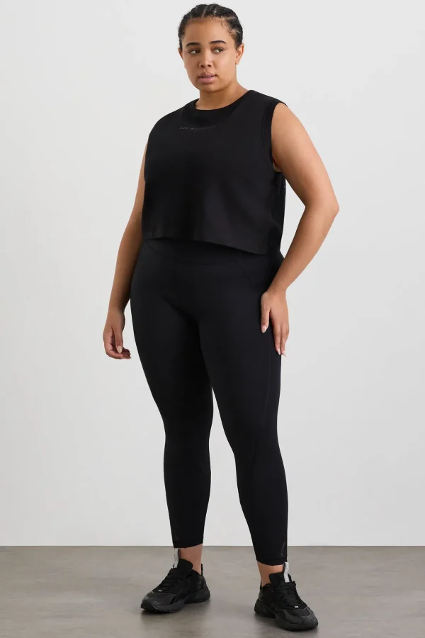 Cropped Logo Mesh Boxy Tank 146