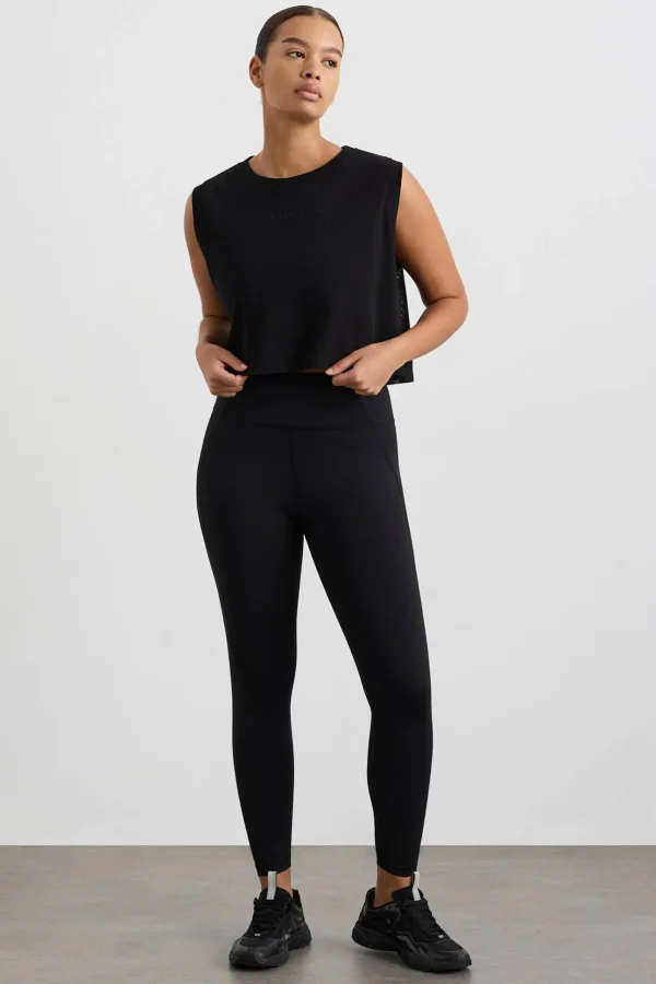 Cropped Logo Mesh Boxy Tank 146