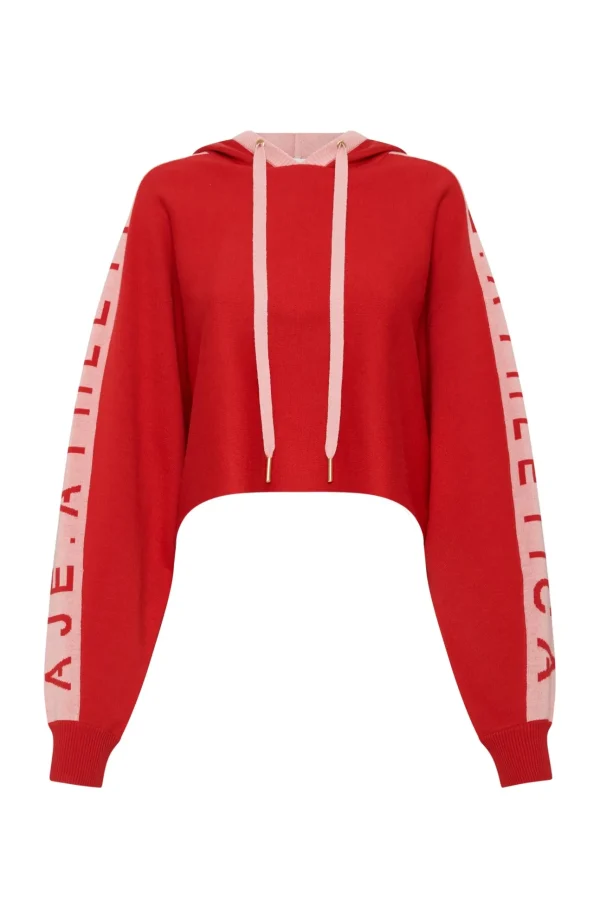 Cropped Logotape Long Sleeve Hoodie 409