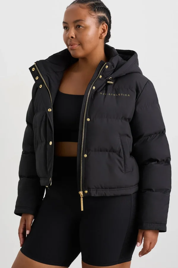 Cropped Signature Logo Hooded Puffer 711