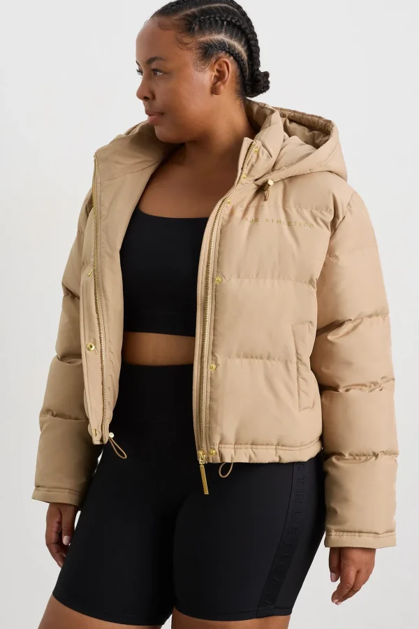 Cropped Signature Logo Hooded Puffer 711