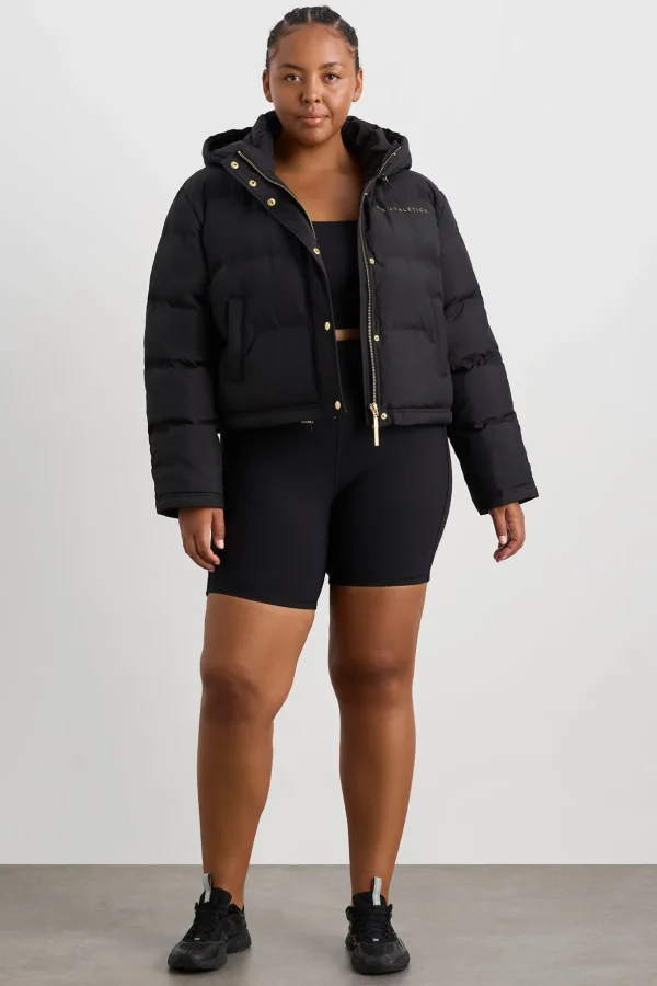 Cropped Signature Logo Hooded Puffer 711