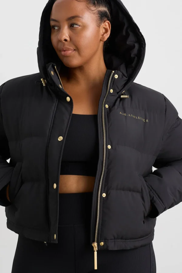 Cropped Signature Logo Hooded Puffer 711