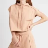 Embossed Classic Short Sleeve Cropped Hoodie 402