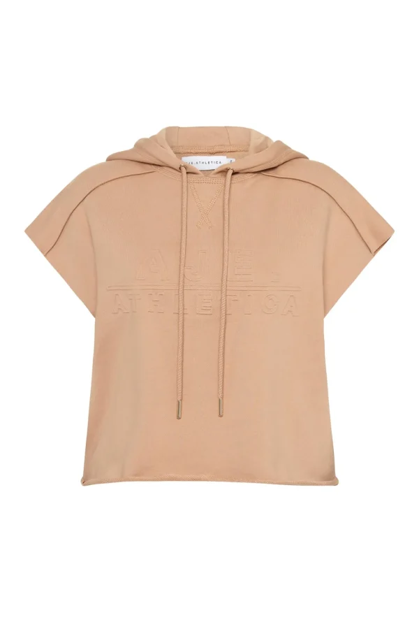 Embossed Classic Short Sleeve Cropped Hoodie 402