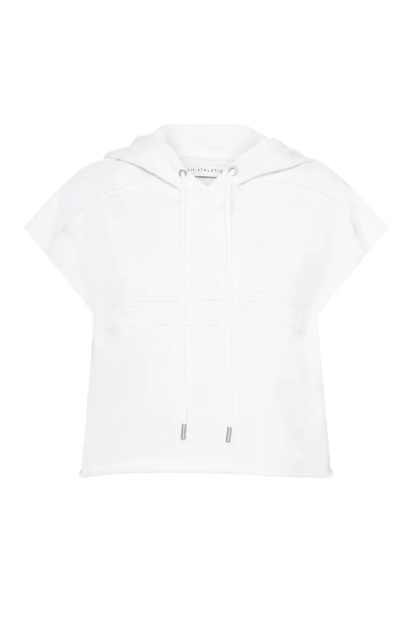 Embossed Classic Short Sleeve Cropped Hoodie 402