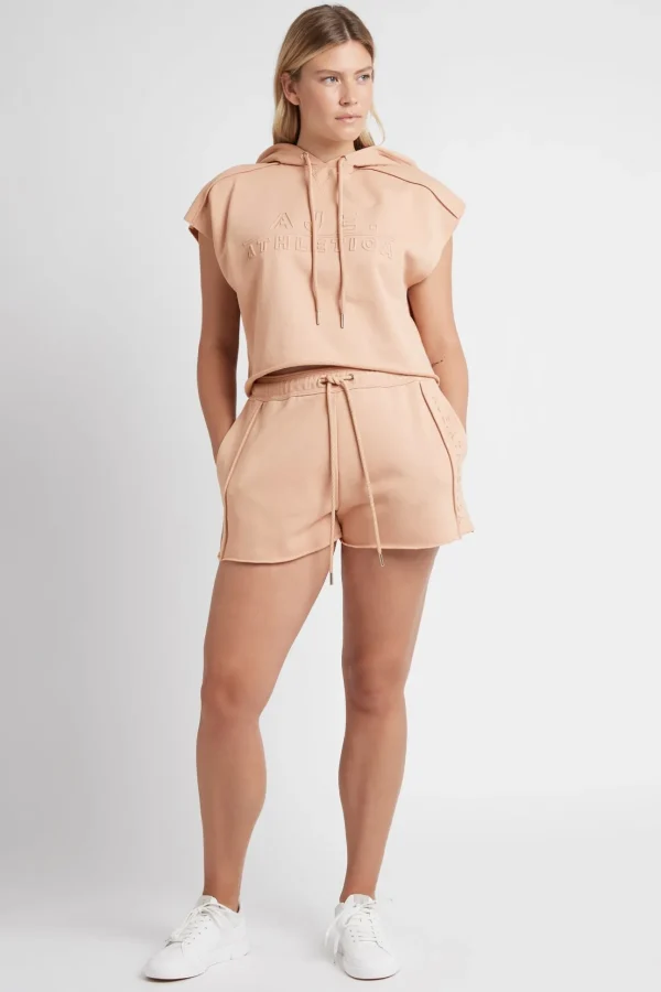 Embossed Classic Short Sleeve Cropped Hoodie 402