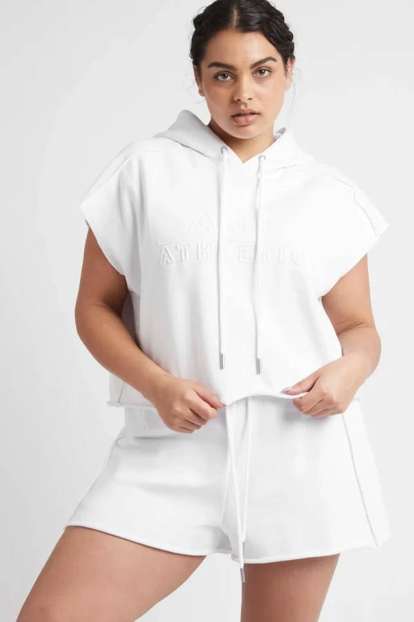 Embossed Classic Short Sleeve Cropped Hoodie 402