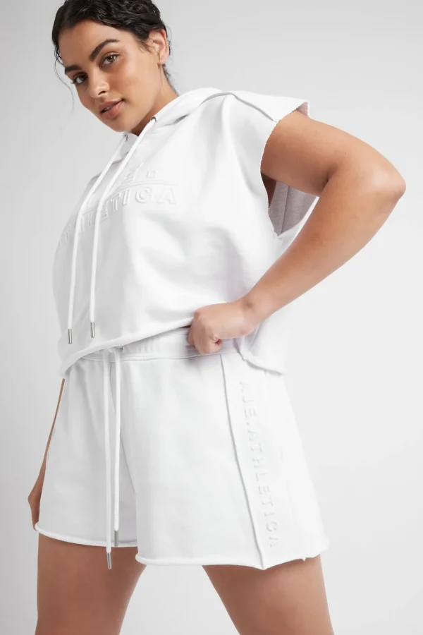 Embossed Classic Short Sleeve Cropped Hoodie 402