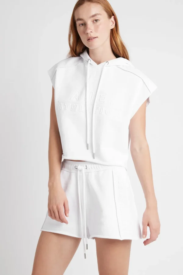 Embossed Classic Short Sleeve Cropped Hoodie 402