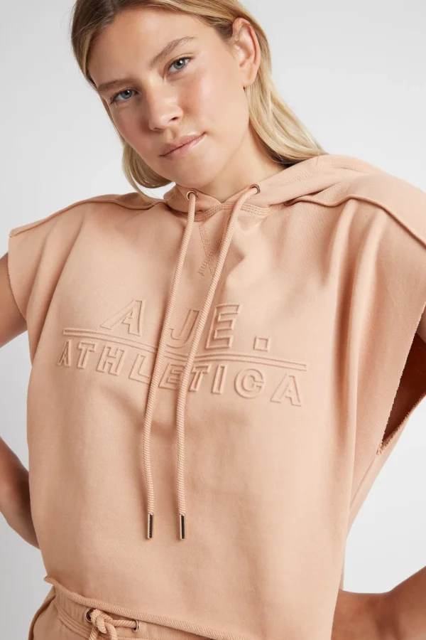 Embossed Classic Short Sleeve Cropped Hoodie 402