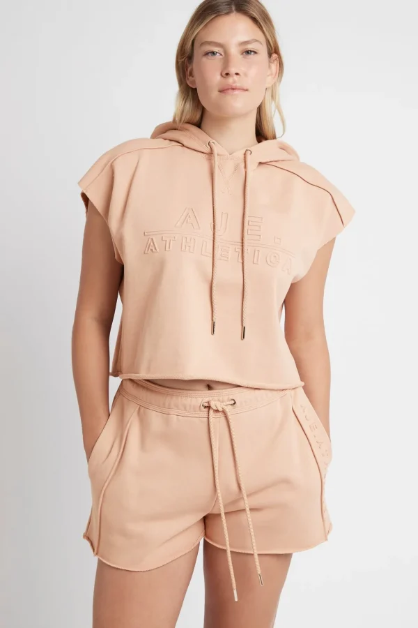 Embossed Classic Short Sleeve Cropped Hoodie 402