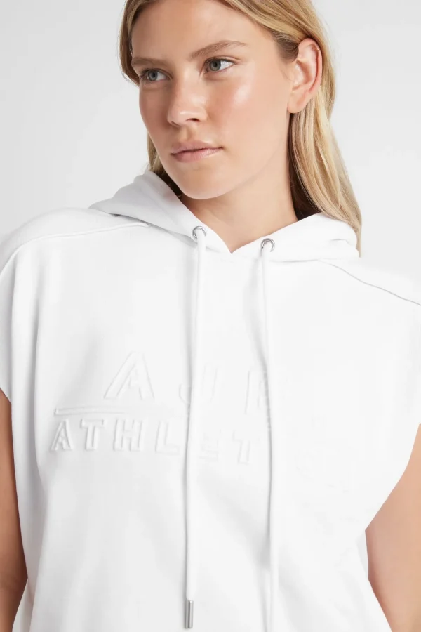 Embossed Classic Short Sleeve Cropped Hoodie 402