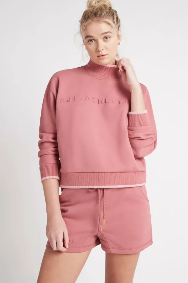 Embossed Signature Logo Funnel Neck Jumper 412