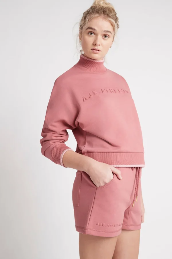 Embossed Signature Logo Funnel Neck Jumper 412