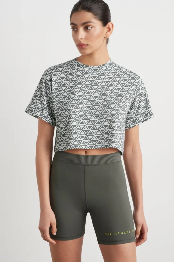 Geo Print Crop T-Shirt 105