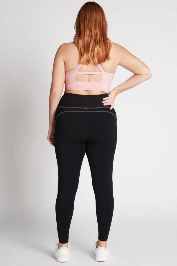 High Rise Contrast Stitch Logo Full Length Legging 203