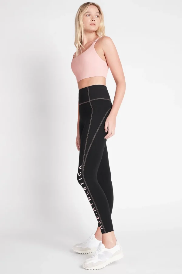 High Rise Contrast Stitch Logo Full Length Legging 203