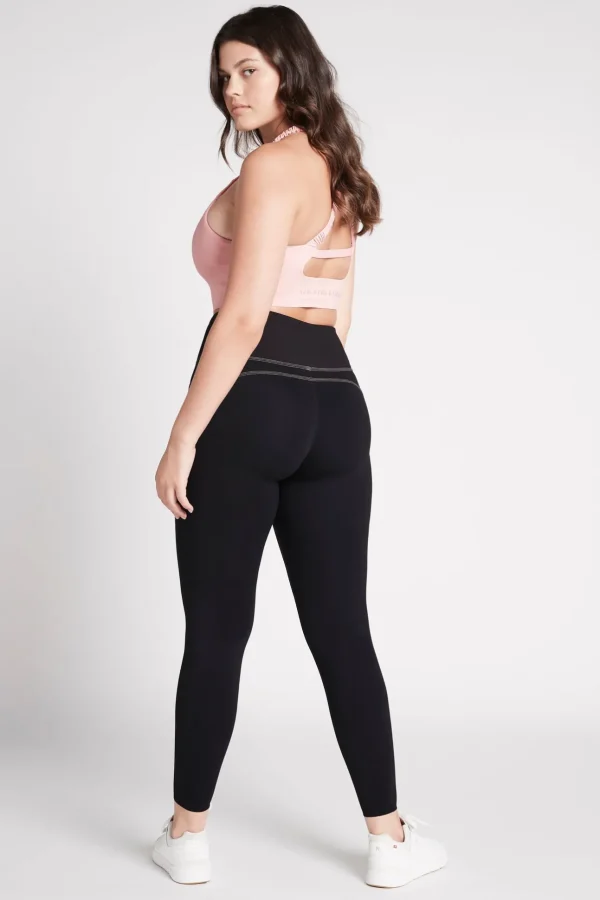 High Rise Contrast Stitch Logo Full Length Legging 203
