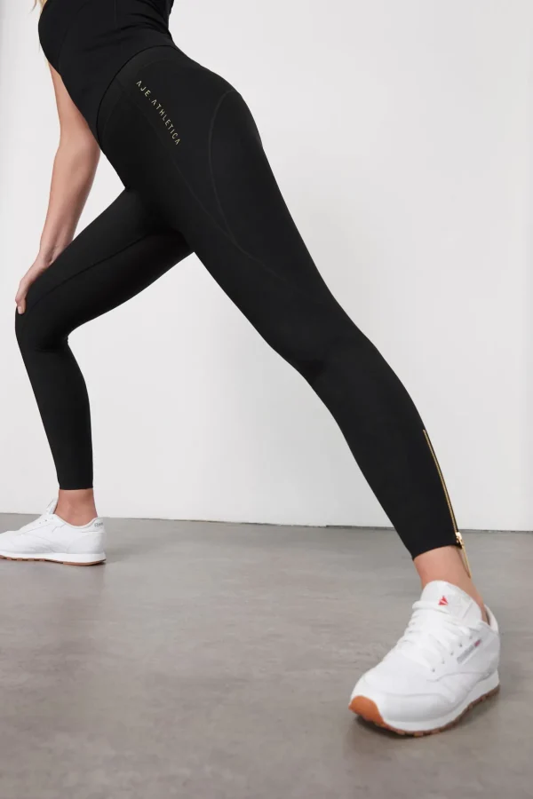 High Rise Full Length Zip Rib Legging 216