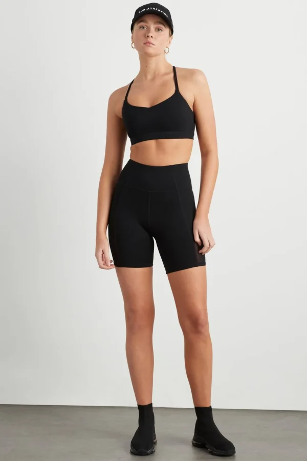 High Rise Mesh Detail Bike Shorts 203