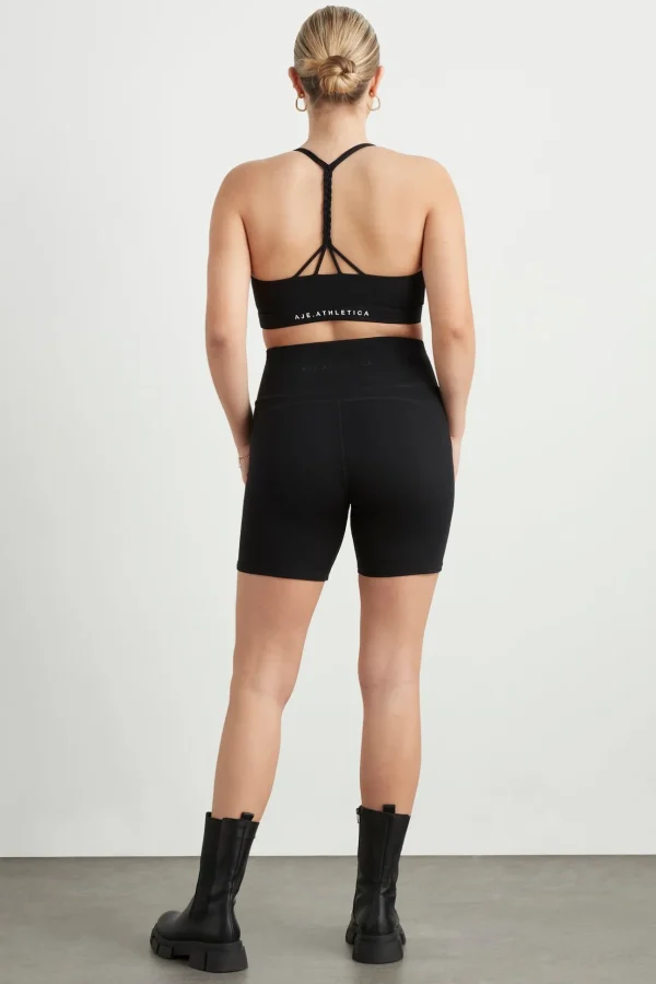 High Rise Mesh Detail Bike Shorts 203