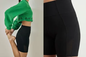 High Rise Mesh Detail Bike Shorts 203