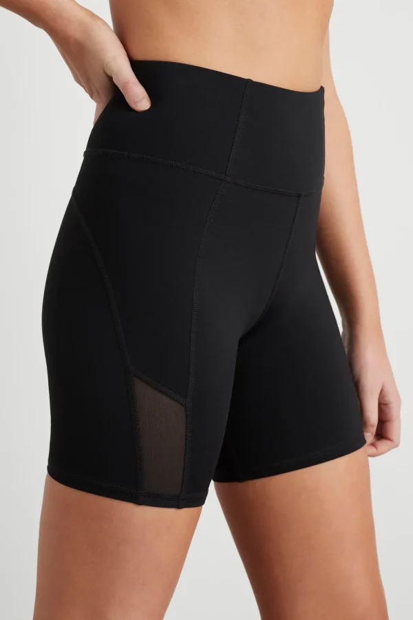 High Rise Mesh Detail Bike Shorts 203
