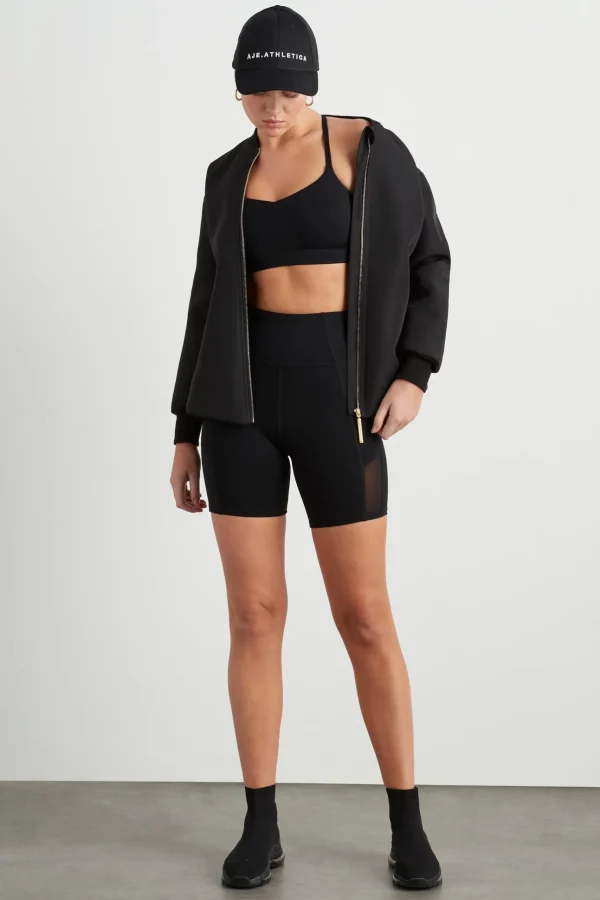 High Rise Mesh Detail Bike Shorts 203