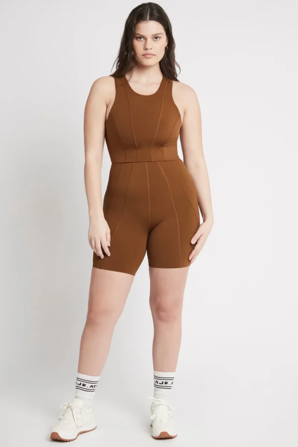 High Rise Mid Length Embossed Bike Short 615
