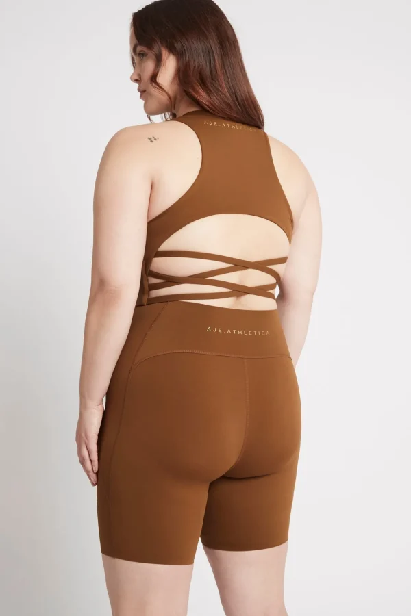 High Rise Mid Length Embossed Bike Short 615