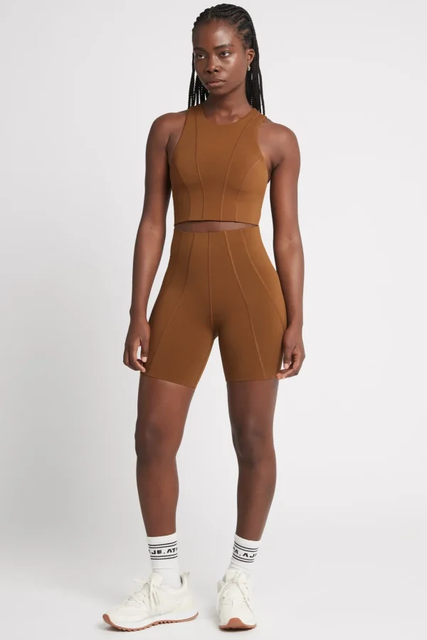 High Rise Mid Length Embossed Bike Short 615