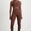 High Rise Perforated Hem Full Length Legging 227