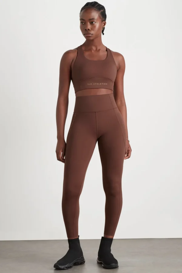 High Rise Perforated Hem Full Length Legging 227