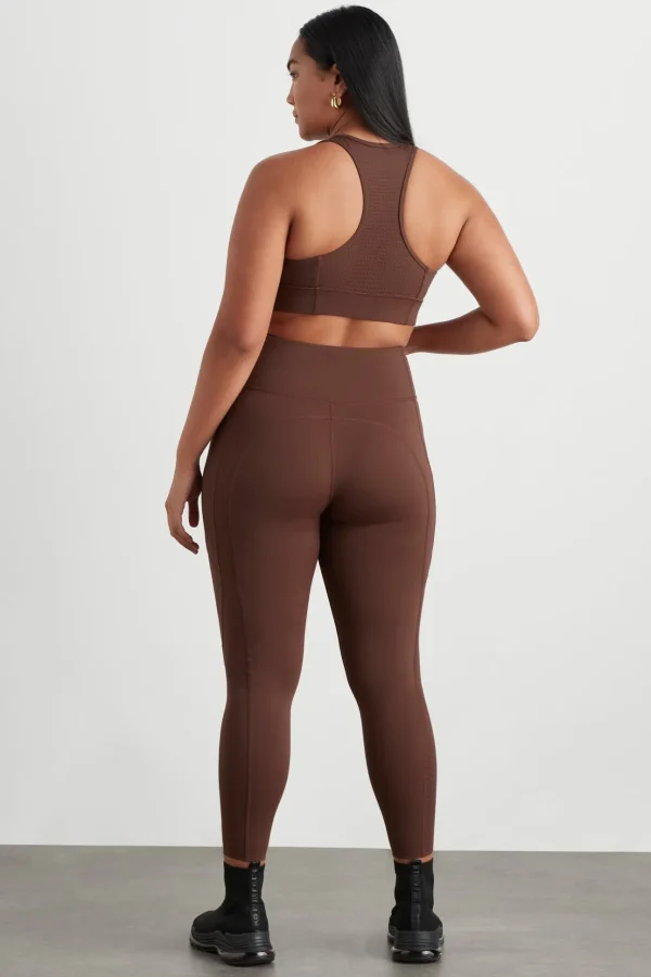 High Rise Perforated Hem Full Length Legging 227
