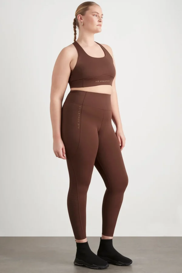 High Rise Perforated Hem Full Length Legging 227