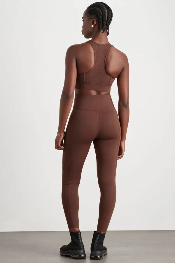 High Rise Perforated Hem Full Length Legging 227