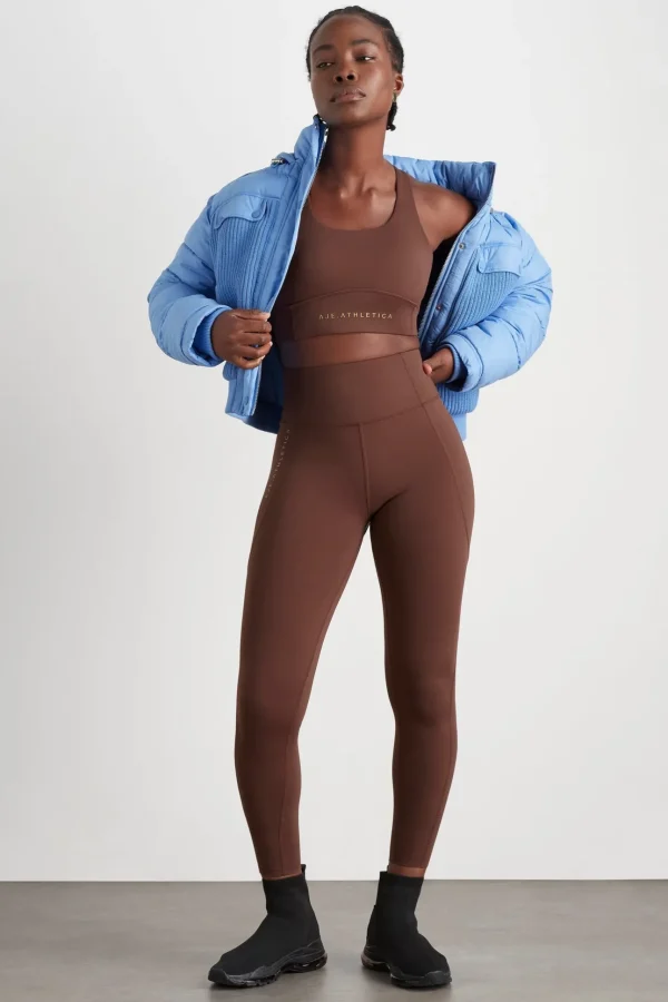 High Rise Perforated Hem Full Length Legging 227