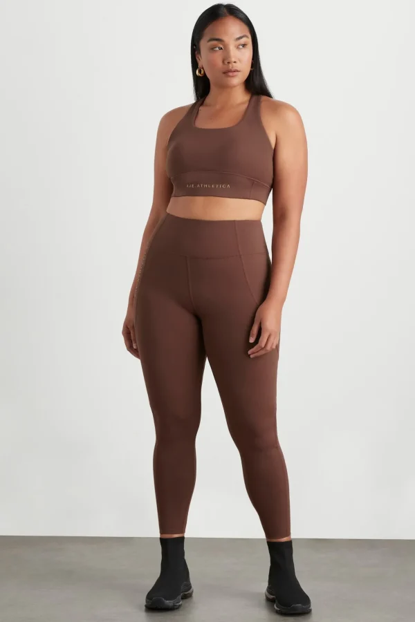 High Rise Perforated Hem Full Length Legging 227