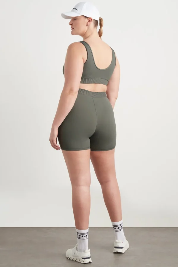 High Rise Pintuck Mid Length Bike Shorts 625