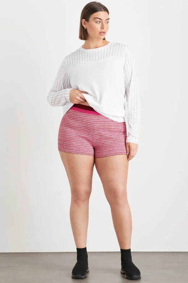 High Rise Striped Knit Bike Shorts 625